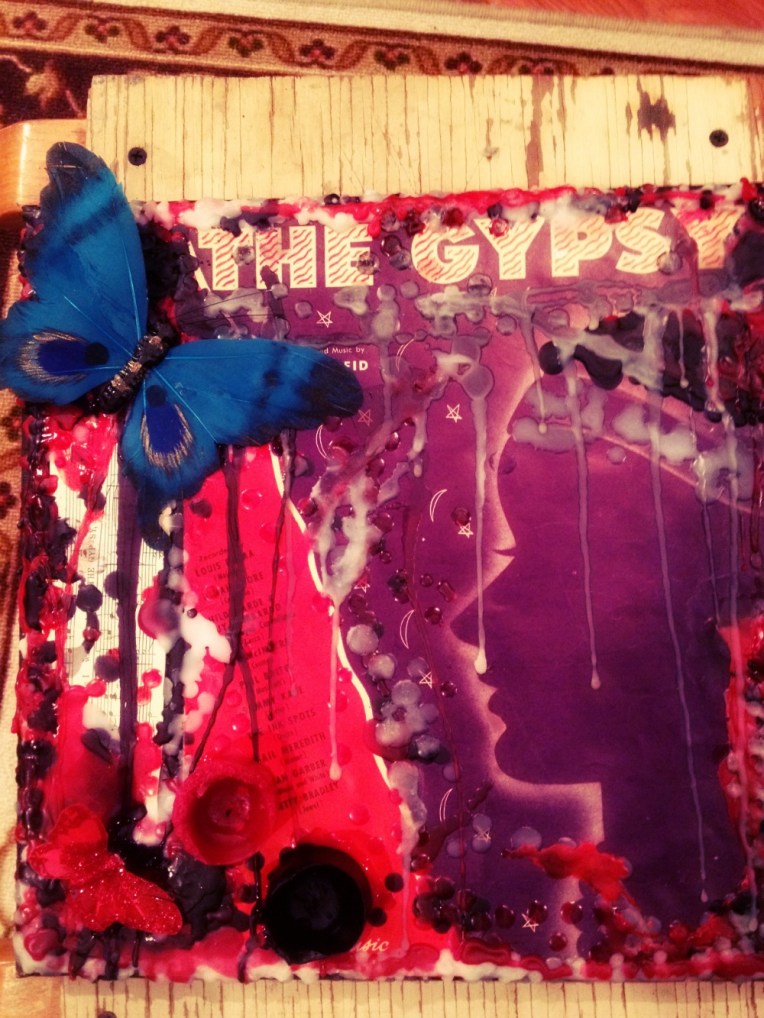 Vintage sheet music + candle wax + Scallywaif vibes